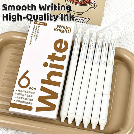 MOKA Retractable Gel Pens Black White 12 Pack