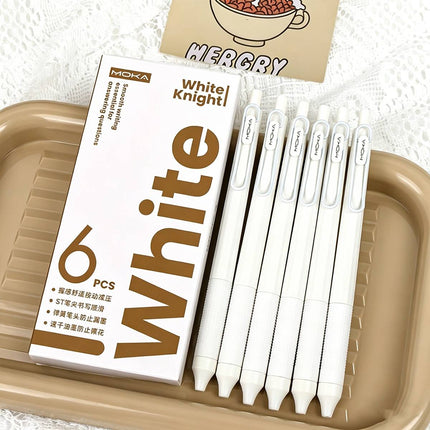 MOKA Retractable Gel Pens Black White 12 Pack