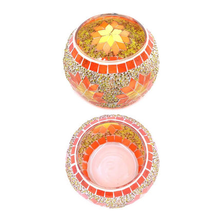 2Pcs European Style Colourful Mosaic Glass Candle Holder Cup Tabletop Decor