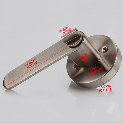 Zinc Alloy Lever Door Handle Lock Set Keyed Interior Bathroom Silver Black