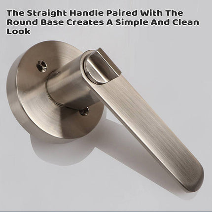 Zinc Alloy Lever Door Handle Lock Set Keyed Interior Bathroom Silver Black