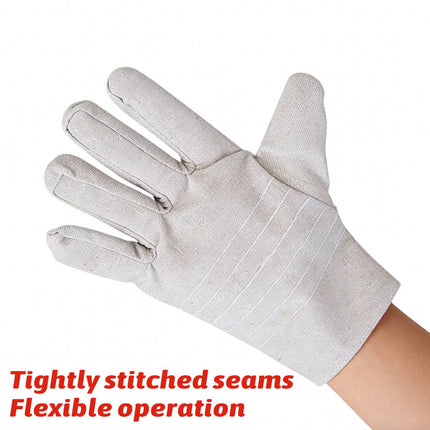 Duty Canvas Welding Gloves Double Layer Heat Resistant Protection For Welder