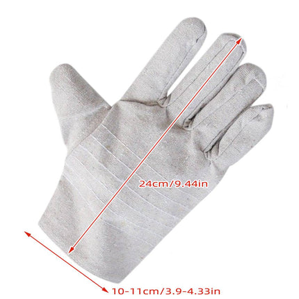 Duty Canvas Welding Gloves Double Layer Heat Resistant Protection For Welder