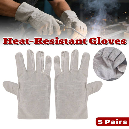 Duty Canvas Welding Gloves Double Layer Heat Resistant Protection For Welder