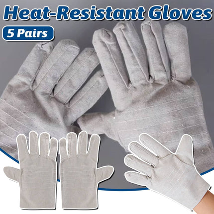 Duty Canvas Welding Gloves Double Layer Heat Resistant Protection For Welder