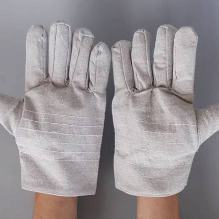 Duty Canvas Welding Gloves Double Layer Heat Resistant Protection For Welder