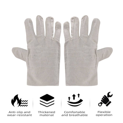 Duty Canvas Welding Gloves Double Layer Heat Resistant Protection For Welder