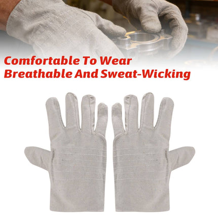 Duty Canvas Welding Gloves Double Layer Heat Resistant Protection For Welder