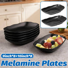 A5 Melamine Rectangular Serving Plates Set of 24 - Matte Black 9in & 10in
