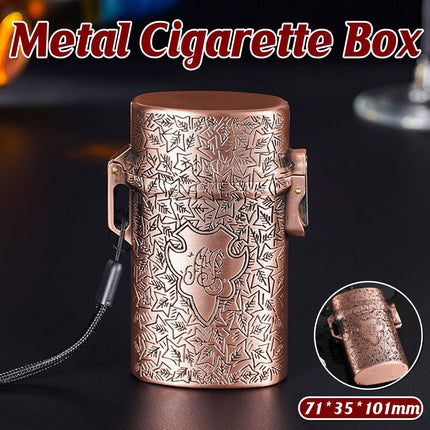 Vintage Cigarette Case Portable Waterproof Shockproof Retro Smoke Box Bronze