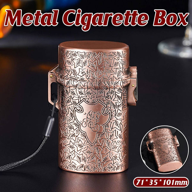 Vintage Cigarette Case Portable Waterproof Shockproof Retro Smoke Box Bronze