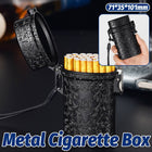 Vintage Cigarette Case Portable Waterproof Shockproof Retro Smoke Box Black