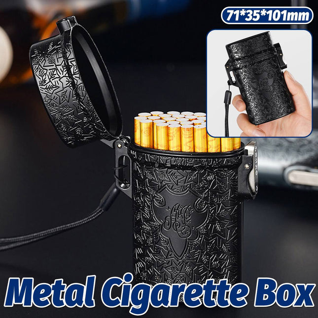 Vintage Cigarette Case Portable Waterproof Shockproof Retro Smoke Box Black