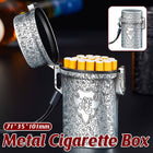 Vintage Cigarette Case Portable Waterproof Shockproof Retro Smoke Box Silver