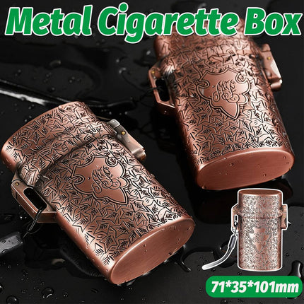 Vintage Cigarette Case Portable Waterproof Shockproof Retro Smoke Box Bronze
