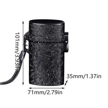 Vintage Cigarette Case Portable Waterproof Shockproof Retro Smoke Box Black