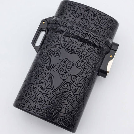 Vintage Cigarette Case Portable Waterproof Shockproof Retro Smoke Box Black