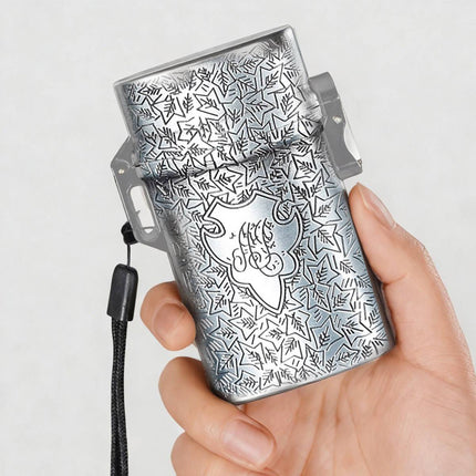 Vintage Cigarette Case Portable Waterproof Shockproof Retro Smoke Box Silver