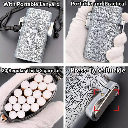 Vintage Cigarette Case Portable Waterproof Shockproof Retro Smoke Box Silver