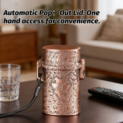 Vintage Cigarette Case Portable Waterproof Shockproof Retro Smoke Box Bronze