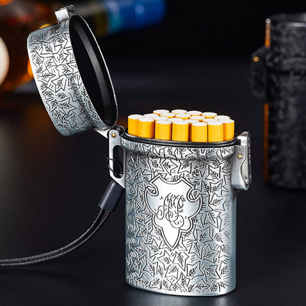 Vintage Cigarette Case Portable Waterproof Shockproof Retro Smoke Box Silver