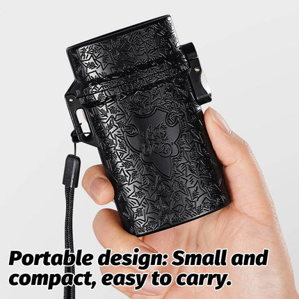 Vintage Cigarette Case Portable Waterproof Shockproof Retro Smoke Box Black