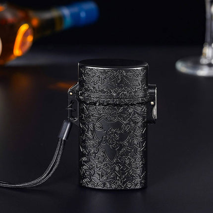 Vintage Cigarette Case Portable Waterproof Shockproof Retro Smoke Box Black