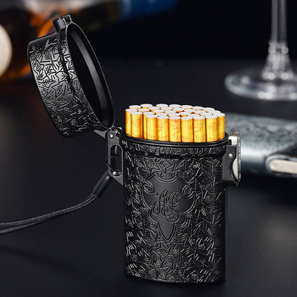 Vintage Cigarette Case Portable Waterproof Shockproof Retro Smoke Box Black