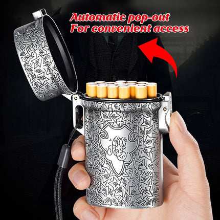 Vintage Cigarette Case Portable Waterproof Shockproof Retro Smoke Box Silver