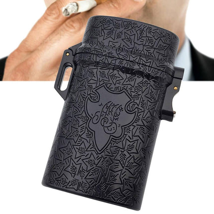 Vintage Cigarette Case Portable Waterproof Shockproof Retro Smoke Box Black