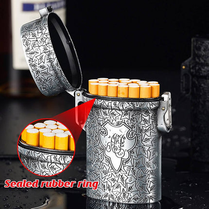Vintage Cigarette Case Portable Waterproof Shockproof Retro Smoke Box Silver