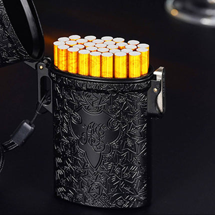 Vintage Cigarette Case Portable Waterproof Shockproof Retro Smoke Box Black