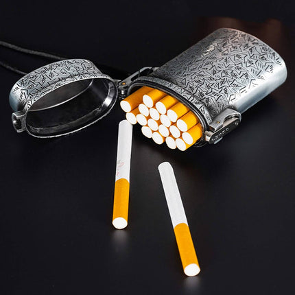 Vintage Cigarette Case Portable Waterproof Shockproof Retro Smoke Box Silver