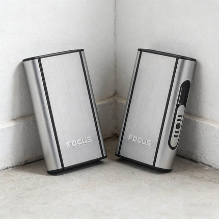 2PCS Portable Auto Eject Cigarette Case Push Open Box Smoker Daily Carry Silver