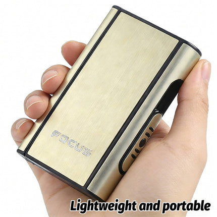2PCS Portable Auto Eject Cigarette Case Push Open Box Smokers Daily Carry Gold
