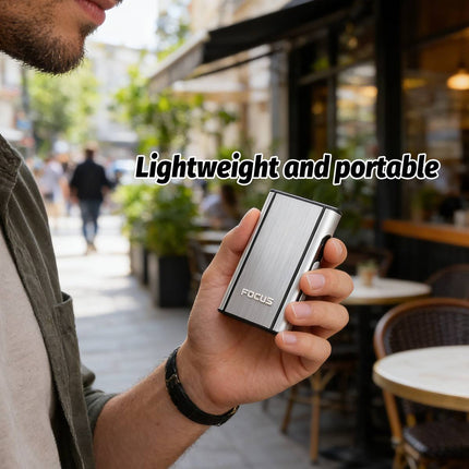 2PCS Portable Auto Eject Cigarette Case Push Open Box Smoker Daily Carry Silver
