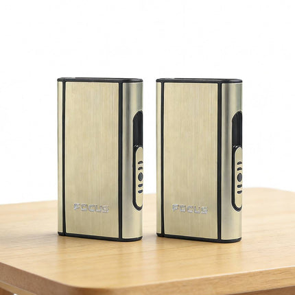2PCS Portable Auto Eject Cigarette Case Push Open Box Smokers Daily Carry Gold