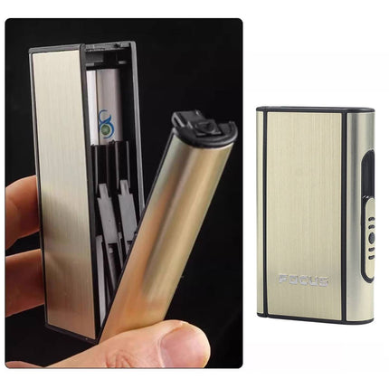 2PCS Portable Auto Eject Cigarette Case Push Open Box Smokers Daily Carry Gold