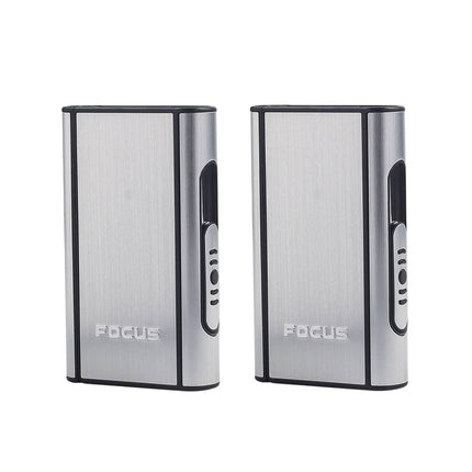 2PCS Portable Auto Eject Cigarette Case Push Open Box Smoker Daily Carry Silver