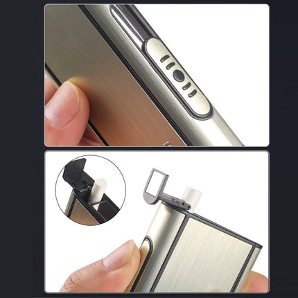 2PCS Portable Auto Eject Cigarette Case Push Open Box Smokers Daily Carry Gold