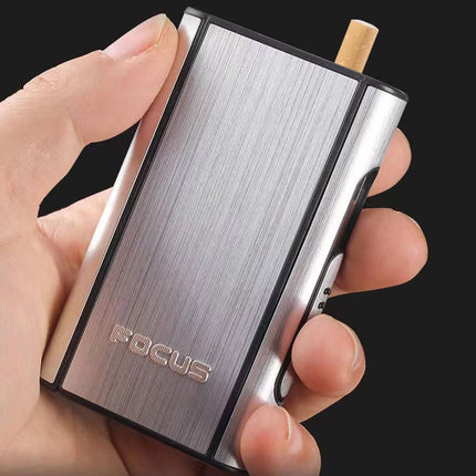 2PCS Portable Auto Eject Cigarette Case Push Open Box Smoker Daily Carry Silver