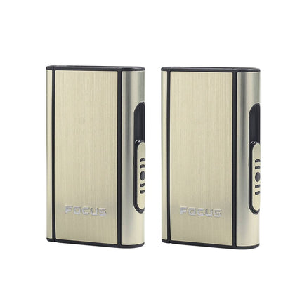 2PCS Portable Auto Eject Cigarette Case Push Open Box Smokers Daily Carry Gold