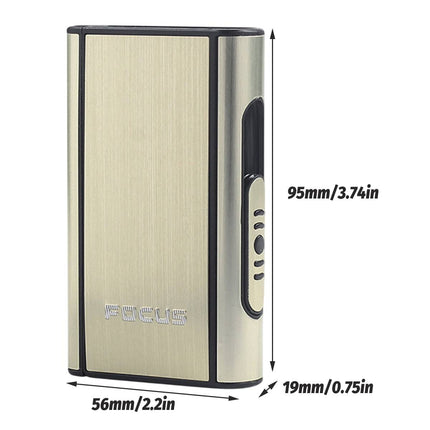 2PCS Portable Auto Eject Cigarette Case Push Open Box Smokers Daily Carry Gold