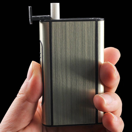 2PCS Portable Auto Eject Cigarette Case Push Open Box Smokers Daily Carry Gold