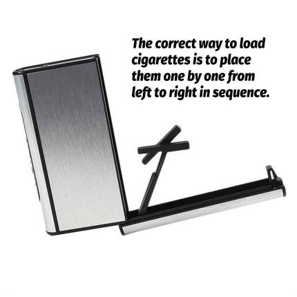 2PCS Portable Auto Eject Cigarette Case Push Open Box Smoker Daily Carry Silver