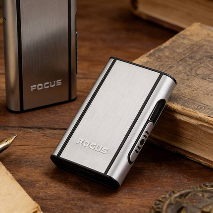 2PCS Portable Auto Eject Cigarette Case Push Open Box Smoker Daily Carry Silver