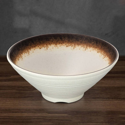 Melamine Ramen Noodle Bowl & Spoon Set - 8 Bowls, 9 inch Japanese Style