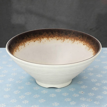Melamine Ramen Noodle Bowl & Spoon Set - 8 Bowls, 9 inch Japanese Style