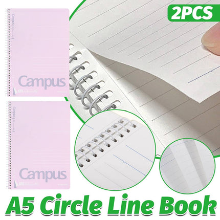 A5 Spiral Lined Notebooks 2 Pack Pink 80 Sheets