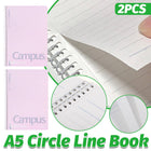 A5 Spiral Lined Notebooks 2 Pack Pink 80 Sheets